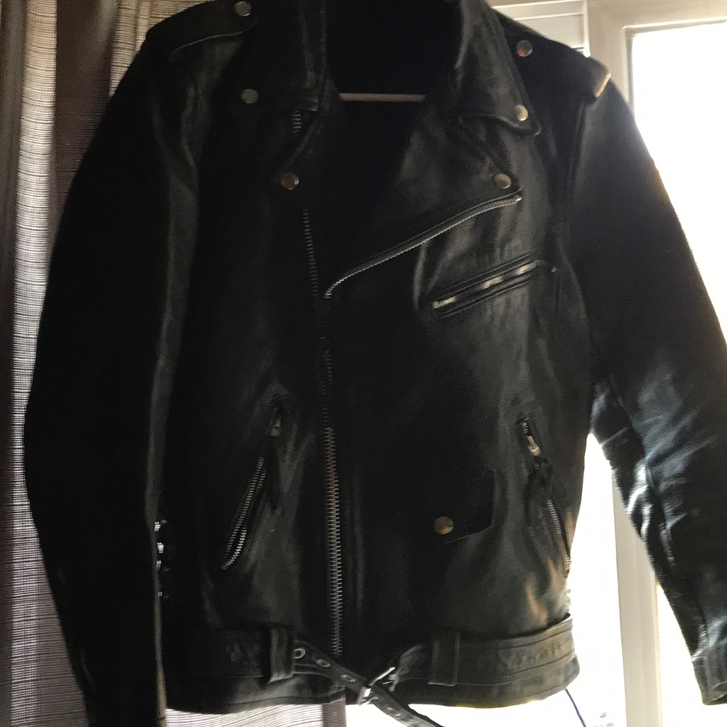 Ladies Leather Riding/Biker Jacket. Black Size S/M